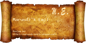 Marusák Emil névjegykártya